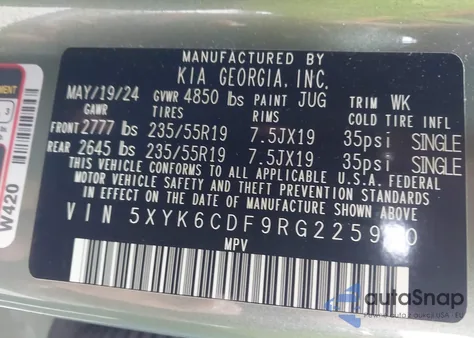 2024 Kia Sportage X-Line from USA, damaged, VIN 5XYK6CDF9RG225970